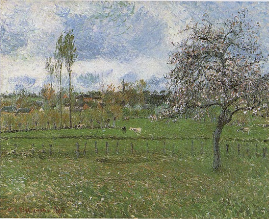 Meadow At Eragny Apple Tree In Bloom Camille Pissarro Artwork On