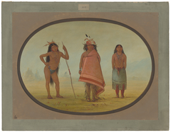 A Crow Chief, a Warrior, and His Wife by George Catlin