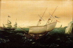 A Dutch ship close-hauled by Aert Anthoniszoon