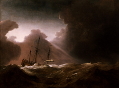 A Dutch Ship Scudding Before a Storm by Willem van de Velde the Younger