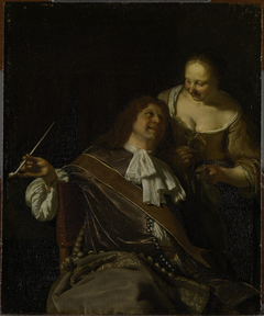A Man Smoking, and a Woman by Frans van Mieris the Elder