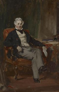 A Portrait Study of a Gentleman Seated in an Interior by Daniel Macnee