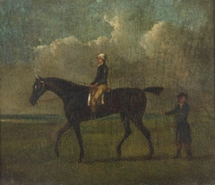 A Racehorse with Jockey up and Attendant by John Nost Sartorius