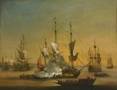 A Shipping Scene in the Lower Thames, about 1720