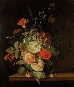 A vase of flowers by Maria van Oosterwijck