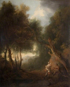 A Wooded Landscape - Autumn Evening by Thomas Gainsborough