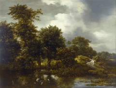 A Wooded Landscape with a Pond