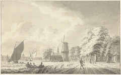 Aan het Spaarne te Haarlem by Gerrit Groenewegen