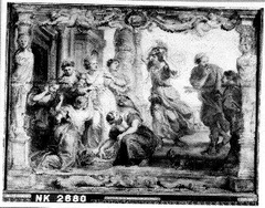Achilles herkend onder de dochters van Lycomedes by Peter Paul Rubens
