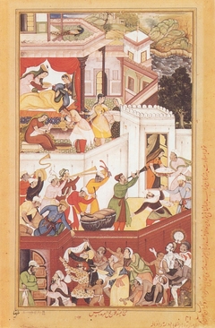 Akbar celebrates the birth of his second son by Kesu Kalan