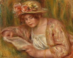 Andrée in a Hat, Reading (Andrée en chapeau, lisant)