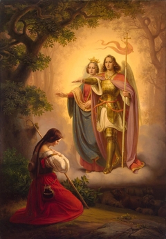Appearance of Sts Catherine and Michael to Joan of Arc (Lef-Hand Part of ''The Life of Joan of Arc'' Triptych) by Hermann Stilke