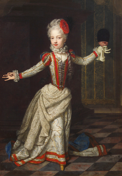 Archduchess Maria Amalie (1701-1756) in a dance dress with a mask in her hand by David Richter the Elder
