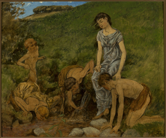 At the spring well by Hans Thoma