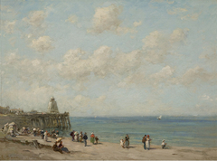 Beach at Honfleur by Eugène Boudin