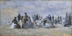 Beach at Trouville by Eugène Louis Boudin