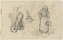 Boer en boerin op het veld by Jozef Israëls