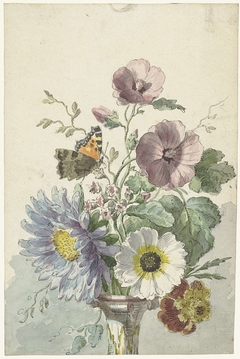 Bouquet of Flowers with a Butterfly by Willem van Leen