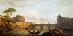 Bridge and Castel Sant'Angelo in Rome by Claude-Joseph Vernet