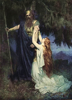 Brunhilde knelt at his feet by Ferdinand Leeke