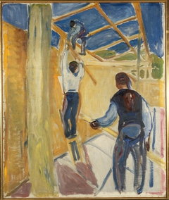 Building Workers in the Studio by Edvard Munch