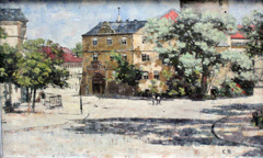 Burgplatz near the Grand Ducal Palace at Weimar by Christian Rohlfs