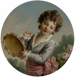 Child with a tambourine by François-Hubert Drouais