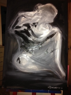 re birthing oil in canvas 70x100 by Maria Tzanandrea