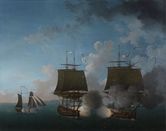 Combat de la Concorde contre la Minerve, 22 août 1778 by Auguste-Louis de Rossel de Cercy