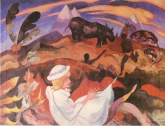 Composition with rhinoceros by Stanisław Ignacy Witkiewicz