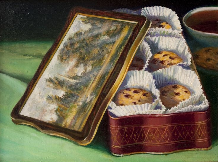 "Constable Cookie Tin" by Lydia Martin© oil on Belgian linen (20"x24")
