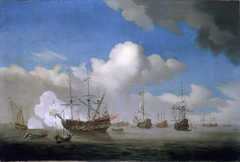 Dutch ships returning with their prizes to Goeree after the Four Days Battle, 4 June 1666