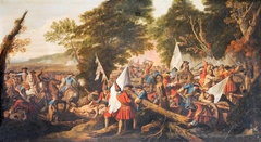 Eight Battle Scenes of the Marlborough House Murals: The Battle of Malplaquet (Tanieres), 11 September 1709: the English dismantling French Defences in the Wood by Louis Laguerre