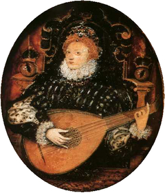 Elizabeth I Playing a Lute by Nicholas Hilliard