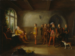 Falstaff and the recruits, from "Henry IV, Part II" by John Cawse