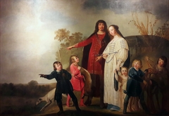 Family portrait in a landscape by Pieter Fransz. de Grebber