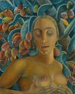 Female Nude in front of a Prickly Pear by Anita Rée