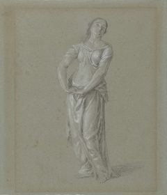 Figuurstudie van een vrouw in klassiek gewaad, frontaal by Hendrik Hoogers
