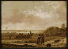 Fishermen at the coast near Scheveningen
