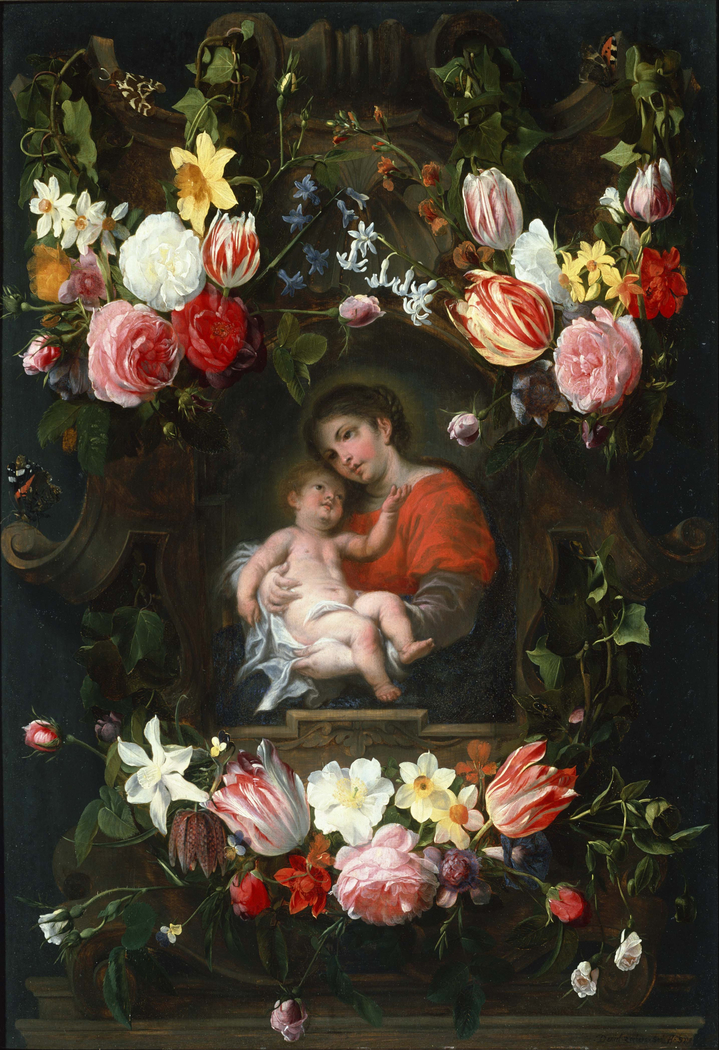 Garland of Flowers with Madonna and Child