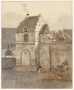 Gezicht op de Bottelpoort aan de Oude Haven te Nijmegen by Johannes Franciscus Christ