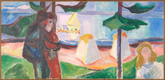 Groups of People on the Beach by Edvard Munch