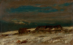 Hamlet in a Winter Landscape by László Mednyánszky