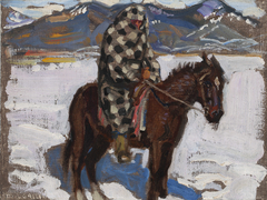 Indian on Horseback in Snow by Akseli Gallen-Kallela