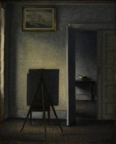 Interior with the Artist's Easel by Vilhelm Hammershøi