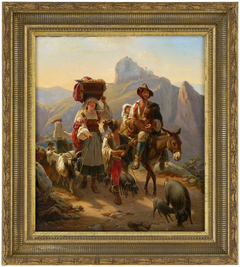 Italian peasant family, coming down from the mountain by Johann Baptist Kirner