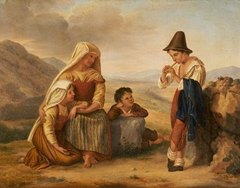 Italian Peasant Family with a Boy playing a Flute by Italian School