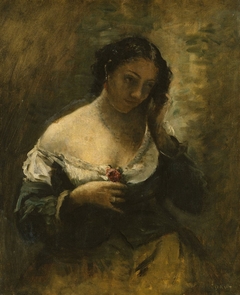 La fille à la rose by Jean-Baptiste-Camille Corot