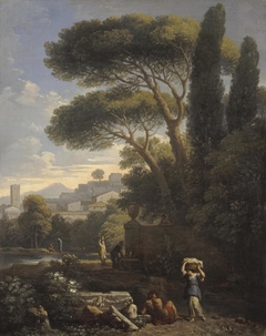 Landscape in Latium with Three Female Figures by a Fountain