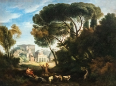Landscape with ancient city by Unknown Artist